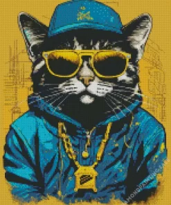 Gangsta Cat 5D Diamond Painting