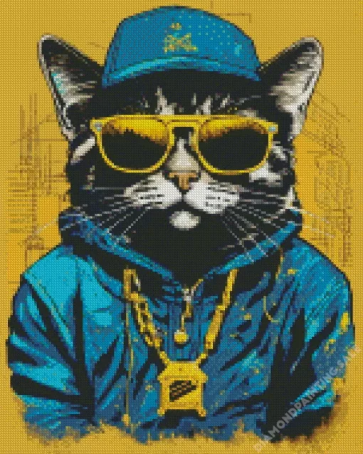 Gangsta Cat 5D Diamond Painting