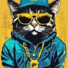 Gangsta Cat 5D Diamond Painting