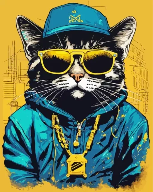 Gangsta Cat 5D Diamond Painting