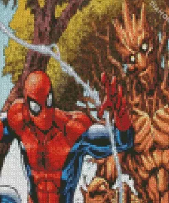 Groot And Spider Man Heroes 5D Diamond Painting