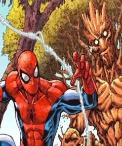 Groot And Spider Man Heroes 5D Diamond Painting