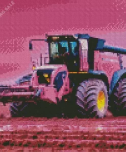 Pink Tractor 5D Diamond Painting