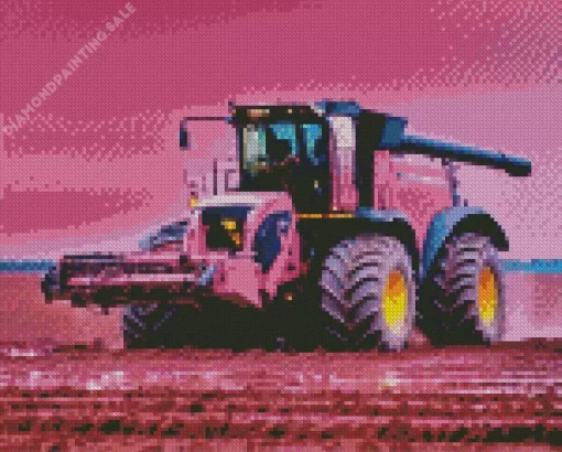 Pink Tractor 5D Diamond Painting