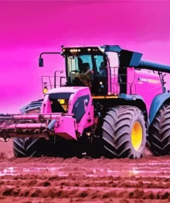 Pink Tractor 5D Diamond Painting