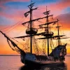 Pirate Ship Silhouette 5D Diamond Painting