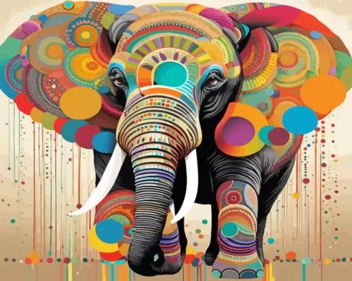 Aesthetic Colorful Elephant 5D Diamond Painting