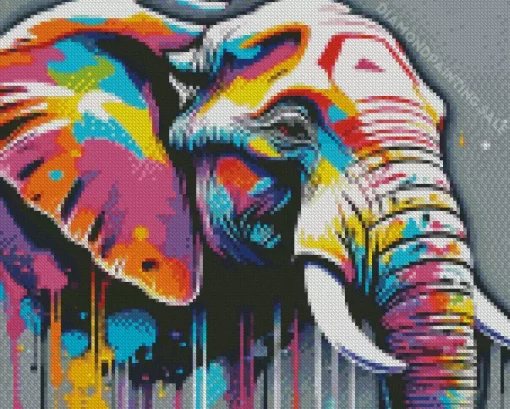 Aesthetic Colorful Elephant Art 5D Diamond Painting