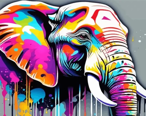 Aesthetic Colorful Elephant Art 5D Diamond Painting