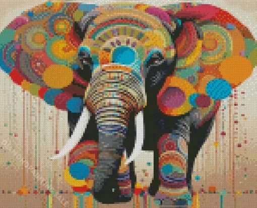 Aesthetic Colorful Elephant 5D Diamond Painting