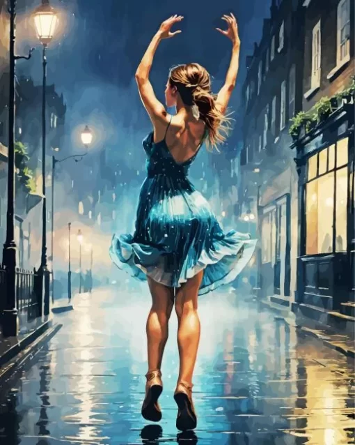 Aesthetic Dancing In The Rain Art 5D Diamond Painting