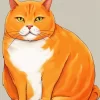 Aesthetic Fat Orange Cat Art 5D Diamond Painting