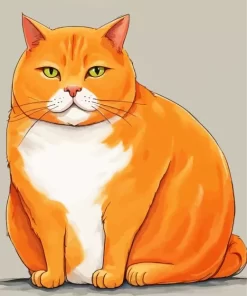 Aesthetic Fat Orange Cat Art 5D Diamond Painting