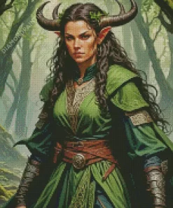 Aesthetic Female Druid Warrior 5D Diamond Painting