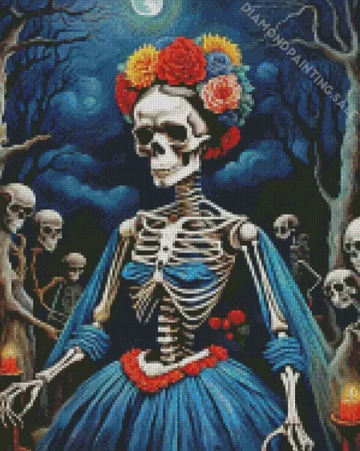 Aesthetic Frida Kahlo Skull Art 5D Diamond Painting