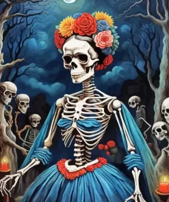 Aesthetic Frida Kahlo Skull Art 5D Diamond Painting