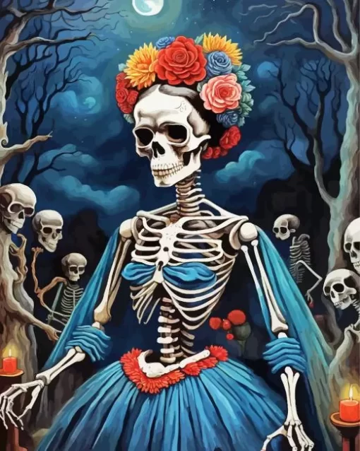 Aesthetic Frida Kahlo Skull Art 5D Diamond Painting