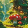 Aesthetic Mushroom House Art 5D Diamond Painting