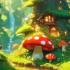 Aesthetic Mushroom House Art 5D Diamond Painting