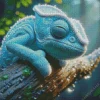 Adorable Blue Chameleon 5D Diamond Painting