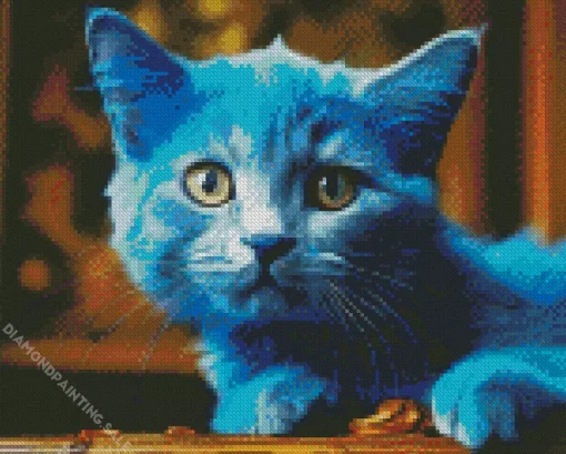 Baby Blue Cat 5D Diamond Painting