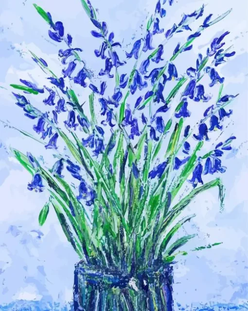 Bluebells Vase Art 5D Diamond Painting