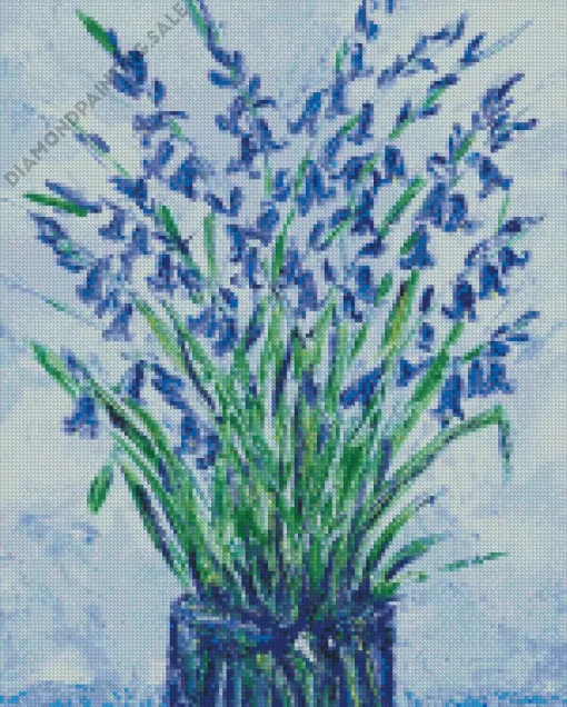 Bluebells Vase Art 5D Diamond Painting