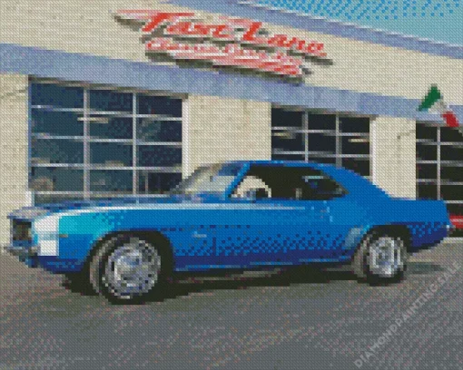 Classic Blue 1969 Camaro 5D Diamond Painting