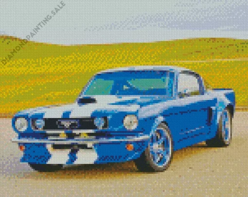 Classic Blue And White Mustang 5D Diamond Painting