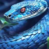 Dark Blue Bush Viper 5D Diamond Painting