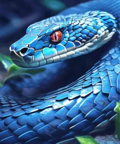 Dark Blue Bush Viper 5D Diamond Painting