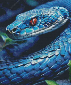 Dark Blue Bush Viper 5D Diamond Painting