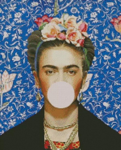 Frida Blowing Bubble Gum 5D Diamond Painting