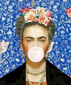 Frida Blowing Bubble Gum 5D Diamond Painting