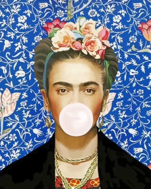 Frida Blowing Bubble Gum 5D Diamond Painting