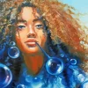 Girl Blowing Bubble Art 5D Diamond Painting