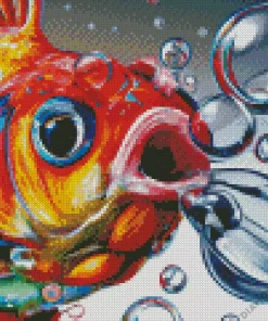 Goldfish Blowing Bubble Art 5D Diamond Painting