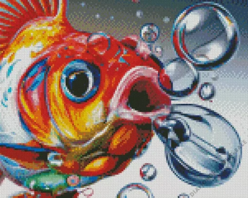 Goldfish Blowing Bubble Art 5D Diamond Painting