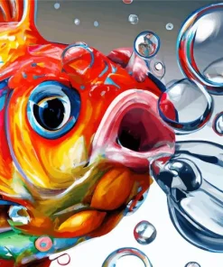 Goldfish Blowing Bubble Art 5D Diamond Painting