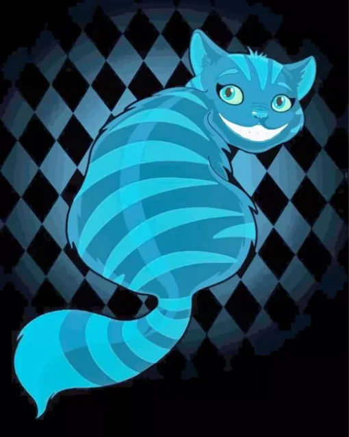 Illustration Blue Cheshire Cat 5D Diamond Painting