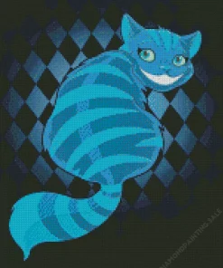 Illustration Blue Cheshire Cat 5D Diamond Painting