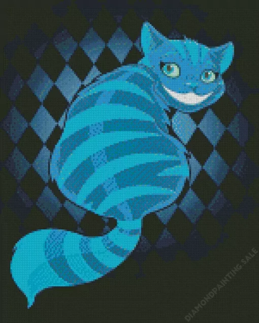 Illustration Blue Cheshire Cat 5D Diamond Painting