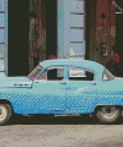 Old Blue Car 5D Diamond Painting