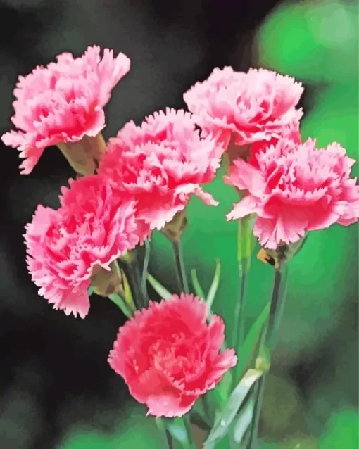 Pink Blooming Carnation 5D Diamond Painting