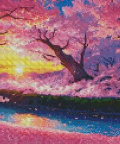 Sunset Blossom Landscape 5D Diamond Painting