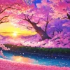 Sunset Blossom Landscape 5D Diamond Painting