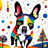 Abstract Dog Geometric 5D Diamond Painting