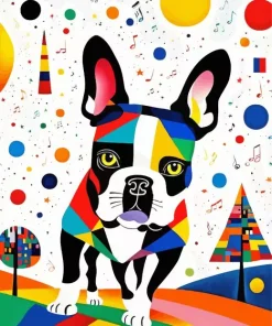 Abstract Dog Geometric 5D Diamond Painting