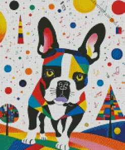 Abstract Dog Geometric 5D Diamond Painting