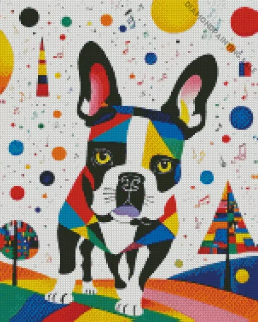 Abstract Dog Geometric 5D Diamond Painting